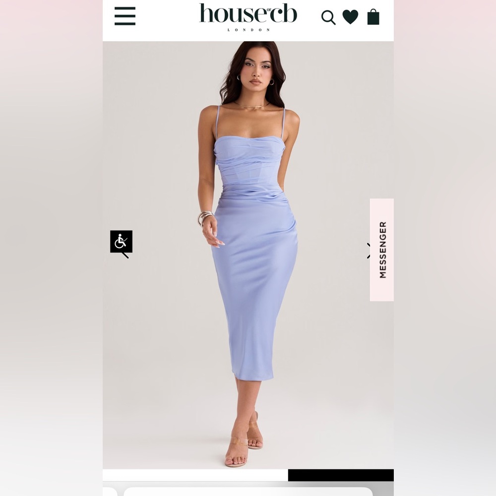 Houseofcb Teia Sky Draped Corset Midi Dress